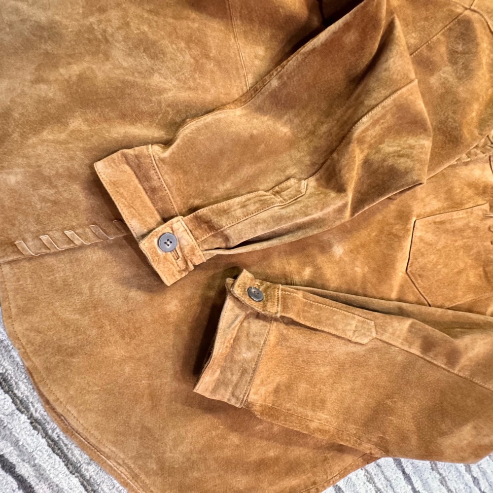 Crossing Pointe‎ Suede Leather Button Down Shirt … - image 9